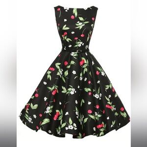 Grace Karin Cherry and Floral Dress